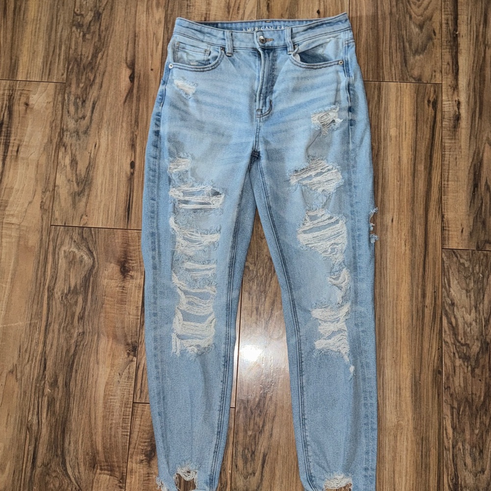American Eagle Outfitters Light Blue Ripped Skinny Jeans